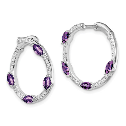 Gemstone & Diamond Hoop Earrings