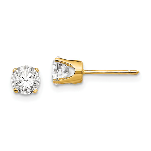 Gold Cubic Zirconia Stud Earrings