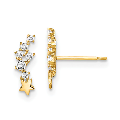 14k Madi K Shooting Star Cubic Zirconia Post Earrings