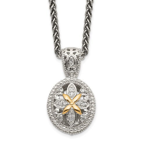 Shey Couture Sterling Silver with 14K Accent 18 Inch Diamond Necklace