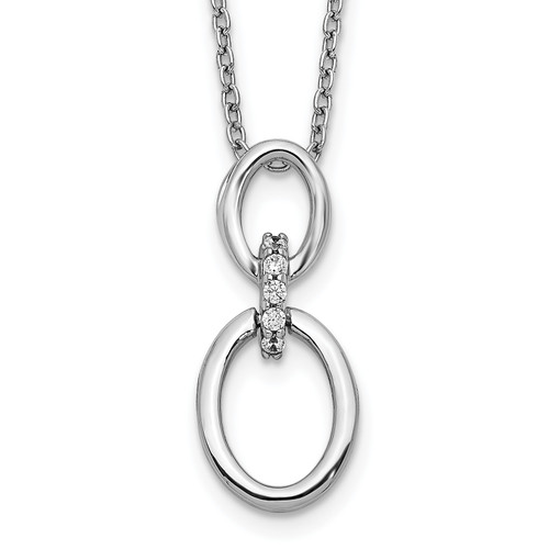 14k White Gold Diamond Ovals 18 inch Necklace