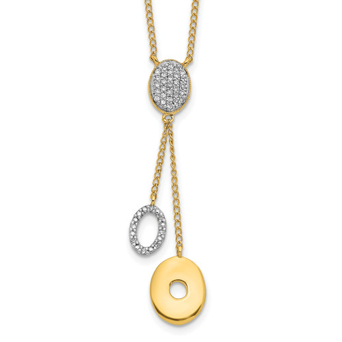 14k Diamond Circles 18 inch Dangle Necklace