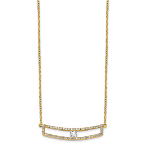 14K Gold Polished Diamond Necklace