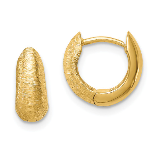 14K White Gold Textured Hoop Earrings TL1132