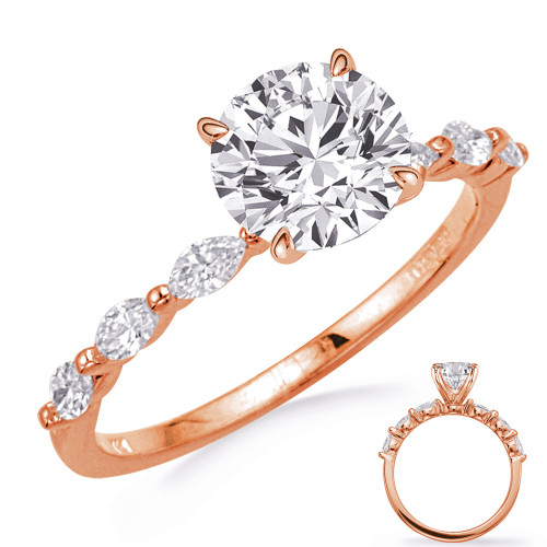 14KT Gold Diamond Engagement Ring Setting  EN4771-3.8MRG