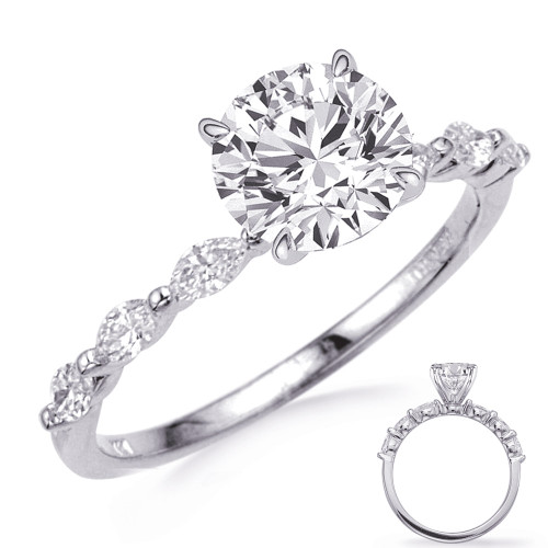 14KT Gold Diamond Engagement Ring Setting  EN4771-4.0MWG