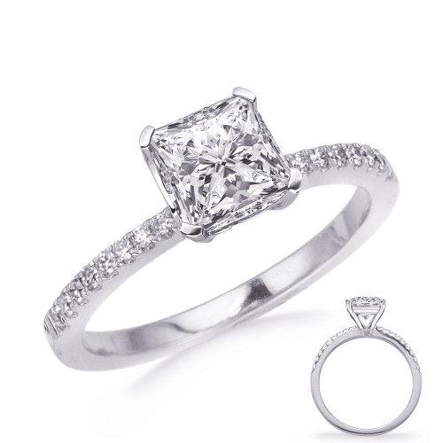 14KT Gold Diamond Engagement Ring Setting  EN7470-6.0MSQWG