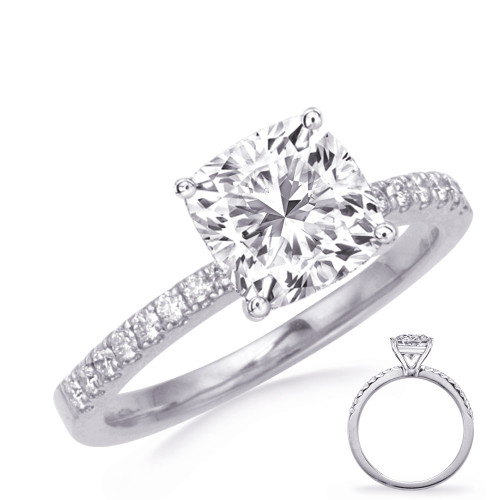 14KT Gold Diamond Engagement Ring Setting  EN7470-6.5MCUWG