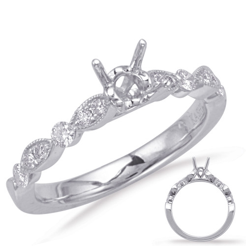 14KT Gold Diamond Engagement Ring Setting  EN8055-15WG