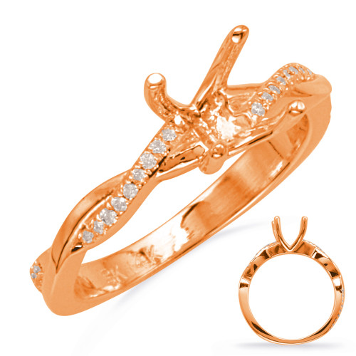 14KT Gold Diamond Engagement Ring Setting  EN8091-75RG