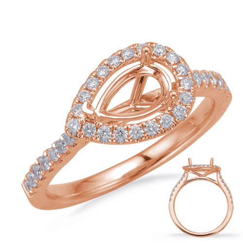 14KT Gold Diamond Engagement Ring Setting  EN8208-10X7MRG