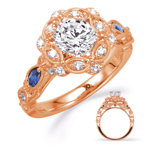 14KT Gold Diamond Engagement Ring Setting  EN8342-1SRG