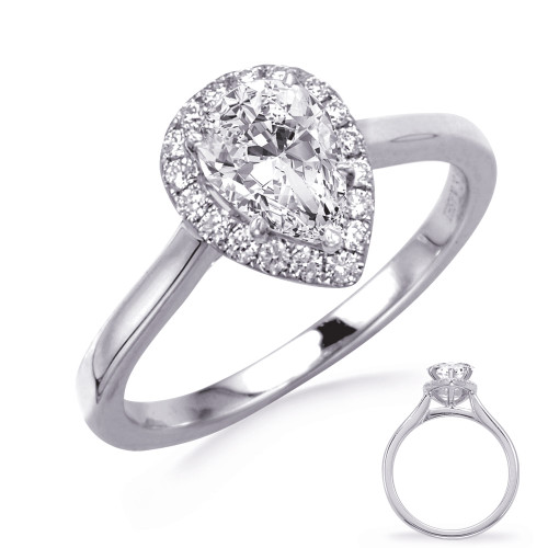 14KT Gold Diamond Engagement Ring Setting  EN8347-10X7MWG