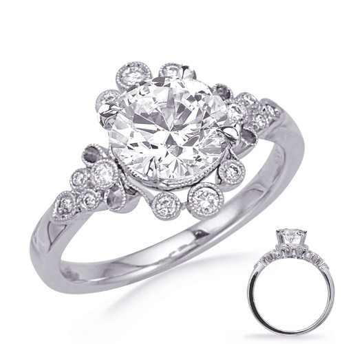 14KT Gold Diamond Engagement Ring Setting  EN8355-125WG