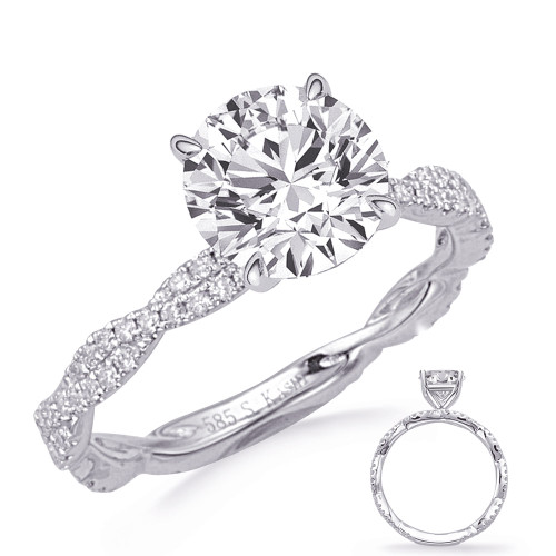 14KT Gold Diamond Engagement Ring Setting  EN8376-1WG