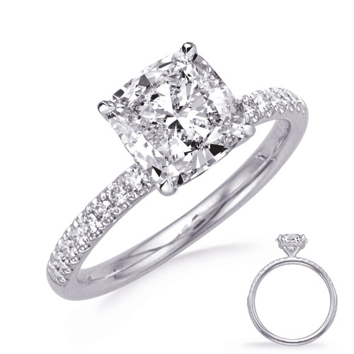 14KT Gold Diamond Engagement Ring Setting  EN8395-6.5MCUWG