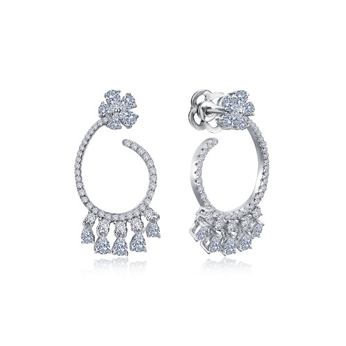 Lafonn Exquisite Chandelier Earrings in sterling silver bonded with platinum