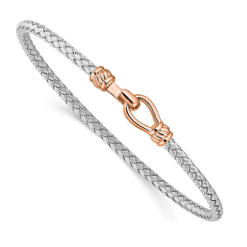Leslie's Sterling Silver and Rose Gold-plated Flexible Cuff