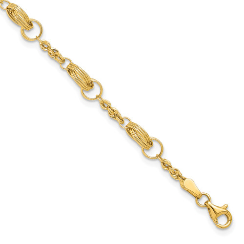 14k Polished Fancy Link Bracelet