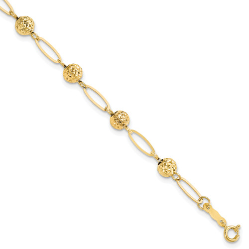 14k D/C Beads Link Bracelet