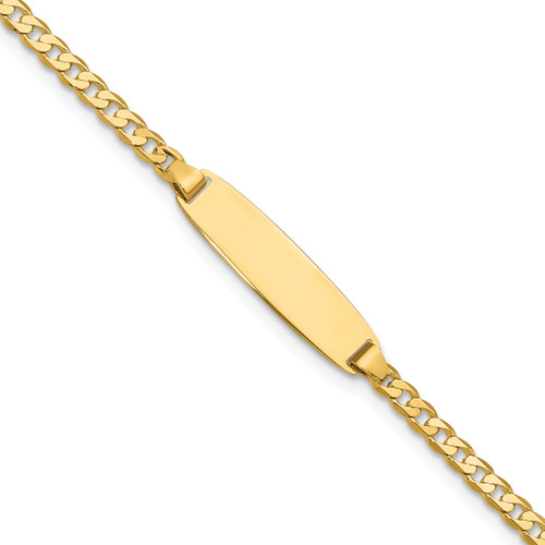 14k Curb Link Diamond Cut ID Bracelet