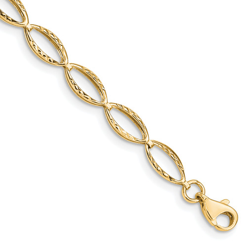 14k Polished Oval Link Bracelet