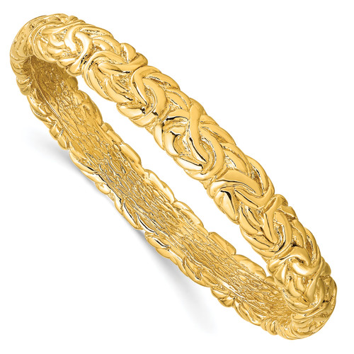 Leslie's Sterling Silver Gold-tone Textured Hollow Bangle
