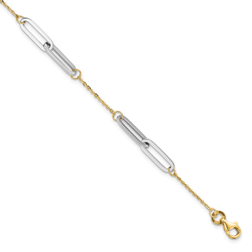 Leslie's 14k Two-tone Polished with 1in ext. Bracelet