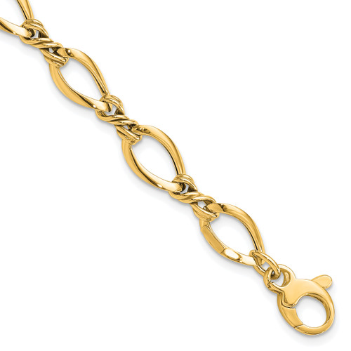 14k Fancy Link 7.5in Bracelet