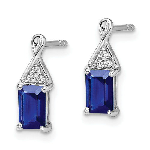 14k White Gold Sapphire and Diamond Earrings