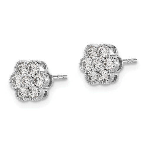 Diamond Floral Post Earrings