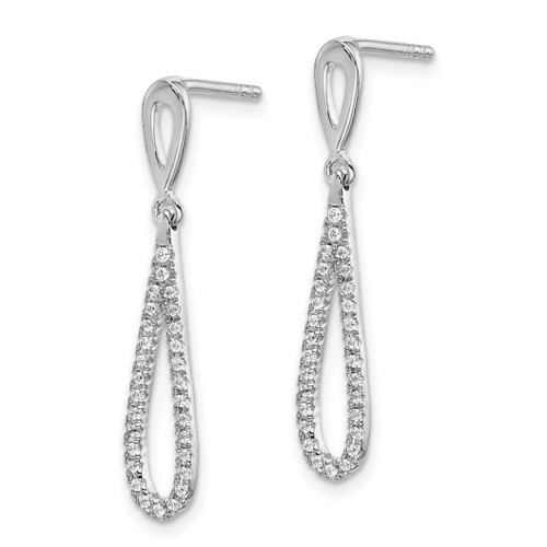 Diamond Teardrop Dangle Post Earrings