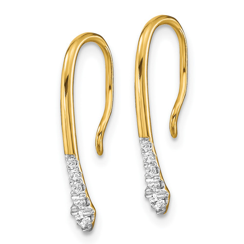 Diamond Drop Wire Earrings