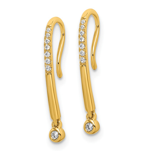 Diamond/Diamond & Gemstone Drop Wire Earrings