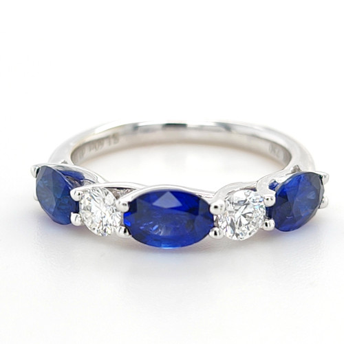 18KT White Gold Diamond and Sapphire Band in 18KT White Gold 2.20 CTW