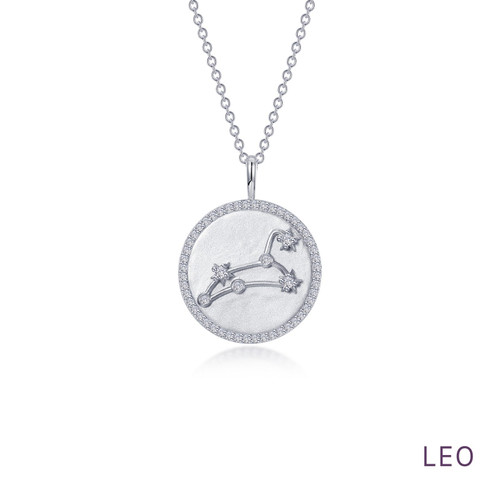 Lafonn Zodiac Constellation Coin Necklace, Leo