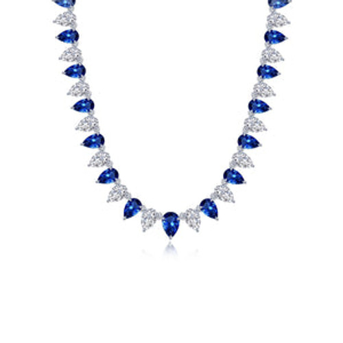 Lafonn 38 CTW Fancy Lab-Grown Sapphire Tennis Choker Necklace