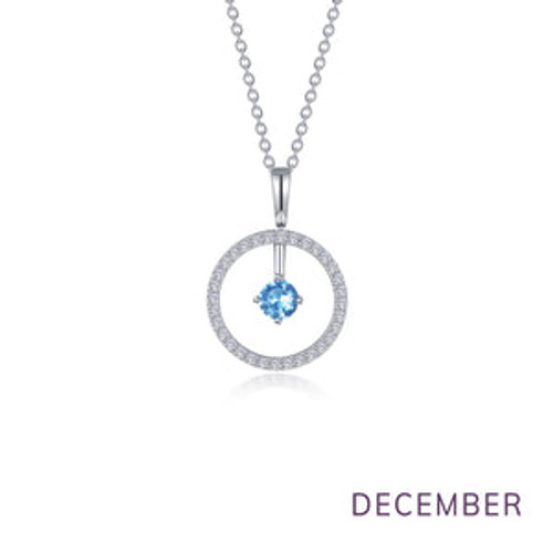 Lafonn December Birthstone Reversible Open Circle Necklace
