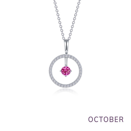 Lafonn October Birthstone Reversible Open Circle Necklace