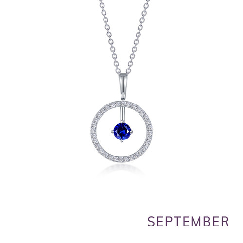 Lafonn September Birthstone Reversible Open Circle Necklace