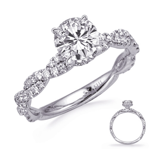 White Gold Engagement Ring Style # EN8357-2WG