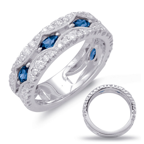 White Gold Sapphire & Diamond Ring in 14K White Gold  C5783-SWG