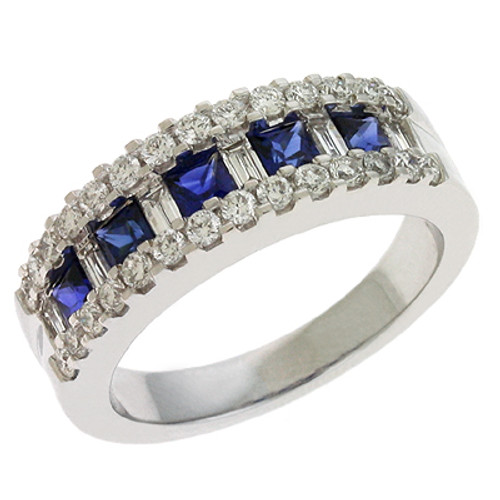 Sapphire & Diamond Ring in 14K White Gold  C5760-SWG