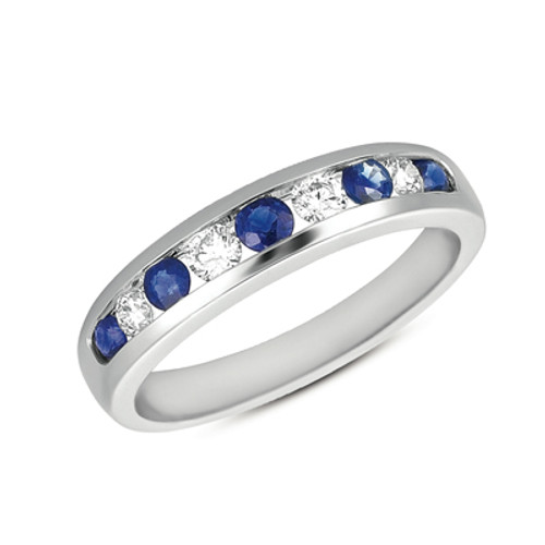 Sapphire & Diamond Ring in 14K White Gold  C3085-SWG
