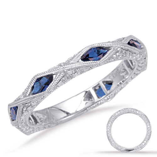 Sapphire & Diamond Band in Palladium  C4293-SPD