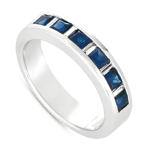 Sapphire & Dia White Gold Ring in 14K White Gold  C3492-SWG