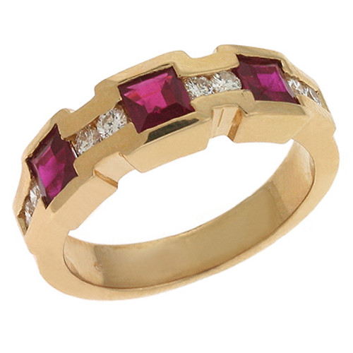 Ruby & Diamond Ring in 14K Yellow Gold  C5369-R