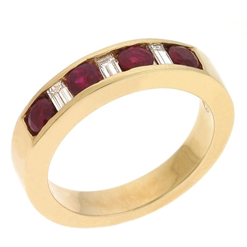 Ruby & Diamond Band in 14K Yellow Gold  C3516-RYG