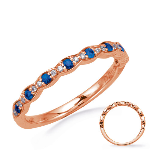 Rosegold Diamond & Sapphire Band in 14K Rose Gold  C7948-SRG