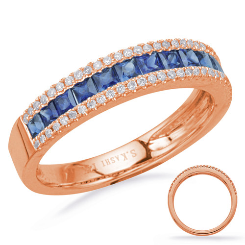 Rose Gold Sapphire & Diamond Ring in 14K Rose Gold  C7656-SRG